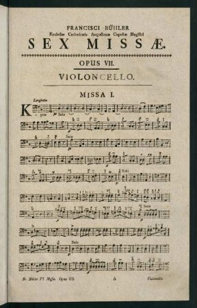 1-48, Sex Missae. Opus VII. Violoncello.