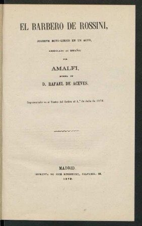 El barbero de Rossini : juguete bufo-lírico en un acto