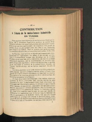 Contribution à l'étude de la main-d'oevre industrielle en Tunisie.