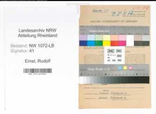 Entnazifizierung Rudolf Ernst , geb. 16.12.1901 (Mechaniker)
