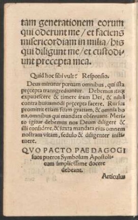 Quo Pacto Paedagogi suos pueros Symbolum Apostolicum simplicissime docere debeant.