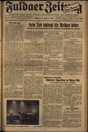 Erste Ausgabe vom Mittwoch, den 12. Februar 1936.