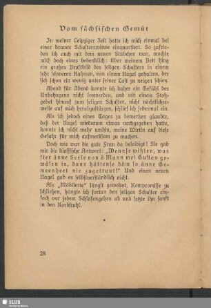 Vom sächsischen Gemüt