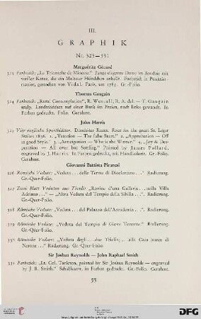 III. Graphik (Nr. 323-331)