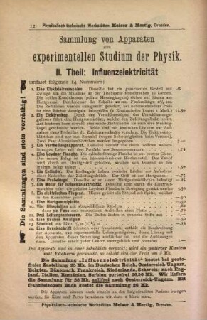 Meiser & Mertig's Sammlungen physikalischer Apparate