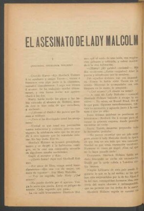 El asesinato de Lady Malcolm