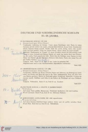 Deutsche und Niederländische Schulen 15.-18. Jahrh. (Nr. 176-197)
