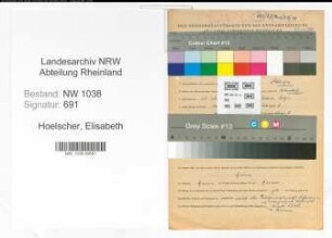 Entnazifizierung Elisabeth Hoelscher , geb. 15.10.1889 ()