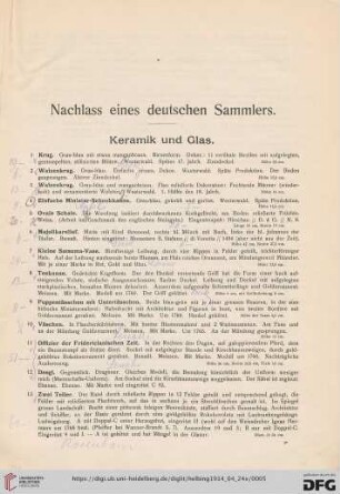 Nachlass eines deutschen Sammlers (Nr. 1-151)