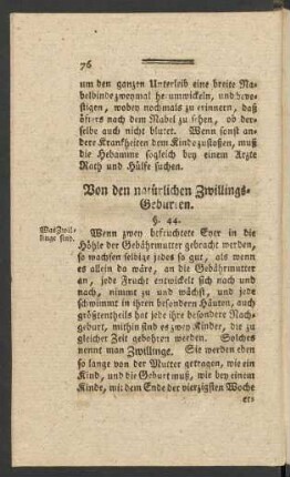 Von den natürlichen Zwillings-Geburten