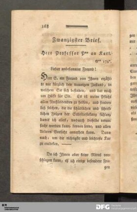 Zwanzigster Brief.