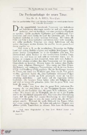 3: Die Psychopathologie der neuen Tänze