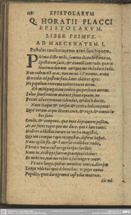 Q. Horatii Flacci Epistolarum