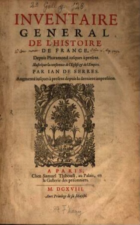 Inventaire général de l'histoire de France. 1. (1618)