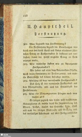 II. Haupttheil. Forstnutzung