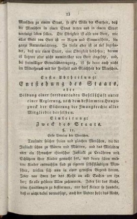 Einleitung. Zweck des Staats
