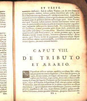 Caput VIII. De Tributo Et Ærario.