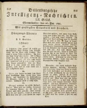 LII. Stück. Sonnabends: den 26. Dec. 1795.