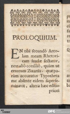 Proloquium.