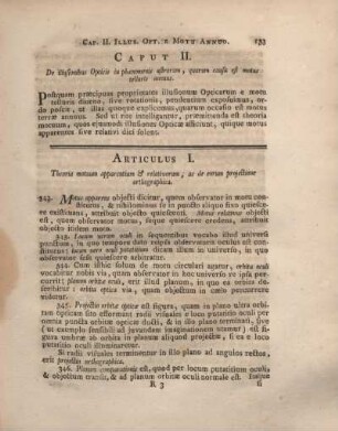 Caput II. De illusionibus Opticis in phaenomenis astrorum, quarum causa est motus telluris annuus.