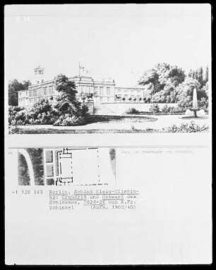 Grundriß und Entwurf des Schlosses Klein-Glienicke mit Parkanlage in Berlin