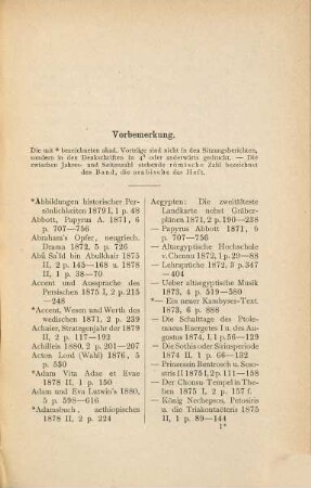 Inhaltsverzeichniss der Sitzungsberichte der philosophisch-philologischen und historischen Classe der K.B. Akademie der Wissenschaften, [1]. Jahrgang 1871 - 1885