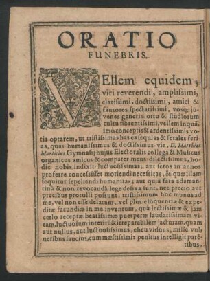 Oratio Funebris.