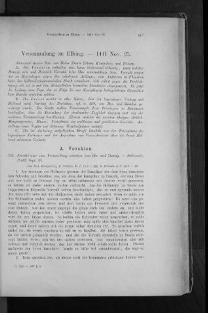 Versammlung zu Elbing. - 1441 Nov. 25.