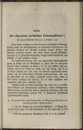 XXIX. Die allgemeinen gerichtlichen Ordnungsstrafen