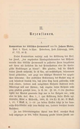 444-445 [Rezension] Mader, Johann, Kompendium der biblischen Hermeneutik