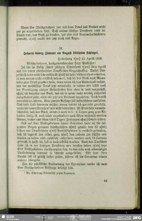 Johann Georg Zimmer an August Wilhelm von Schlegel, Heidelberg, 15.04.1809