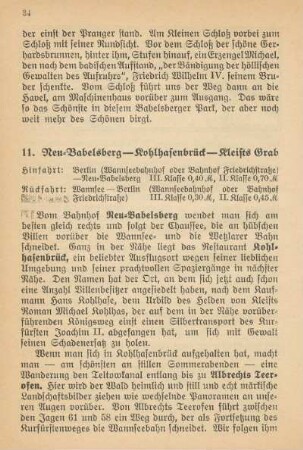 11. Neu-Babelsberg - Kohlhasenbrück - Kleist Grab