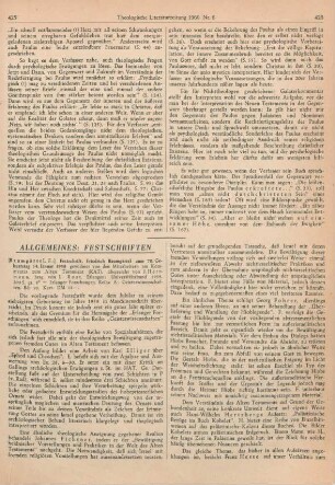 425-428 [Rezension] Festschrift Friedrich Baumgaertel zum 70. Geburtstag