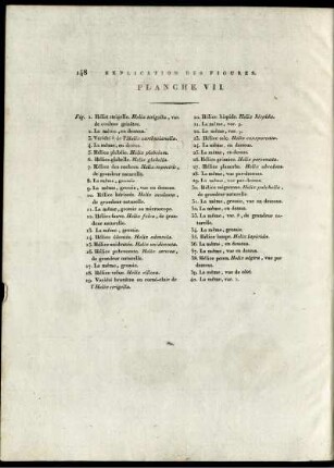Explication des Figures. Planche VII.
