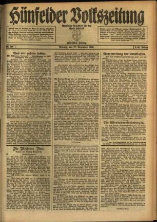 Ausgabe vom Montag, den 27. Dezember 1920.