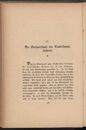 IV. Die Vorherrschaft der Landschaftsmalerei.