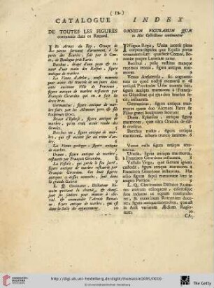 Catalogue de toutes les figures contenuës dans ce Recueil