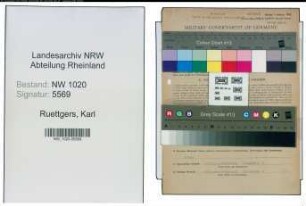 Entnazifizierung Karl Ruettgers , geb. 27.12.1904 (Fabrikant)