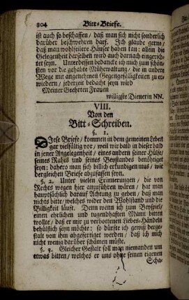 VIII. Von den Bitt-Schreiben.