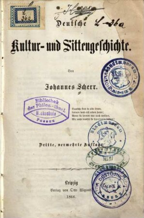 Deutsche Kultur- und Sittengeschichte