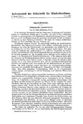 Pädagogisches Sammelreferat : [Sammelreferate]