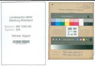 Entnazifizierung August Wenzel , geb. 05.04.1893 (Schuhmacher)