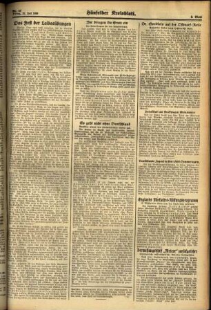 Zweite Ausgabe vom Freitag, den 22. Juli 1938.