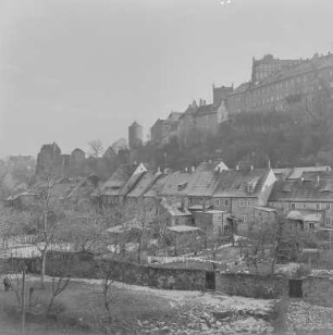 Bautzen von Norden : Bautzen. Blick auf die Stadt mit Ruine der Nikolaikirche (links) und Ortenburg