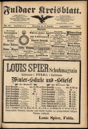 Zweite Ausgabe vom Donnerstag, den 20. November 1902.