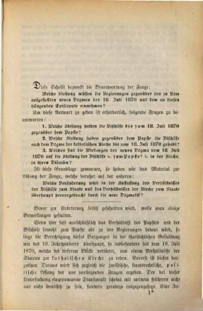 Denkschrift über das Verhältniß des Staates zu den Sätzen der päpstlichen Constitution vom 18. Juli 1870 : gewidmet den Regierungen Deutschlands und Oesterreichs
