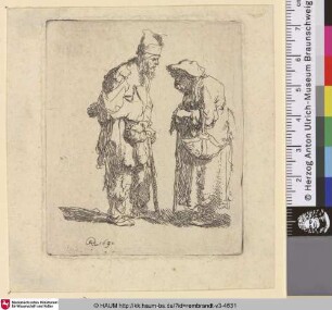 [Bettler und Bettlerin; Beggar Man and Beggar Woman Conversing; Gueux et gueuse]