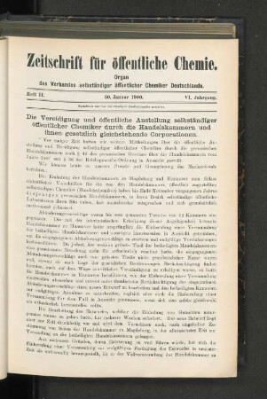 Heft II. 30. Januar 1900.