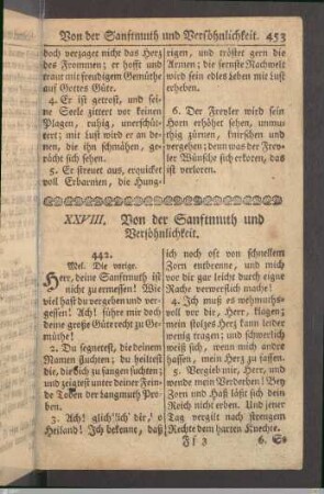 XXVIII. Von der Sanftmuth und Versöhnlichkeit.