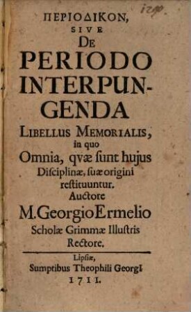 Periodicon : sive de periodo interpungenda libellus memorialis